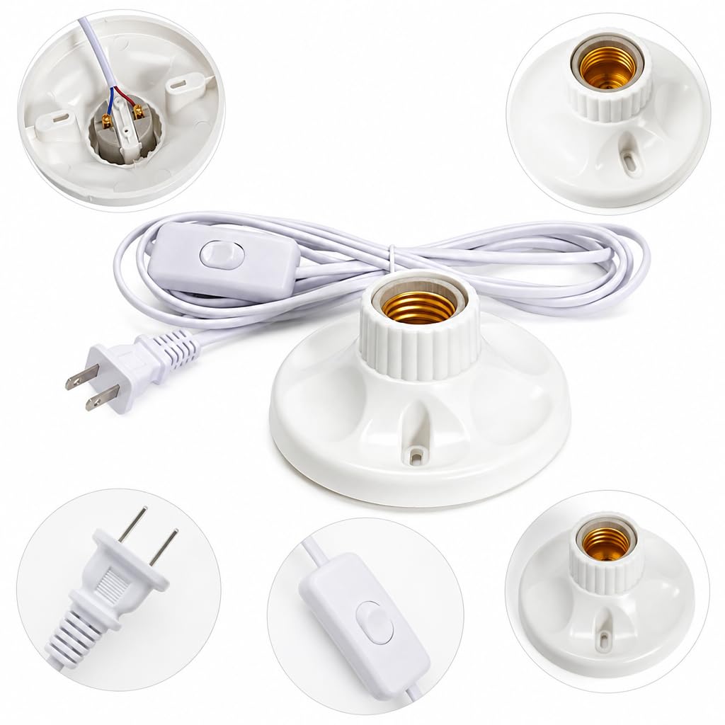 E27 Socket Lamp Base With Switch Cord