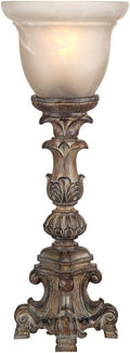 Beige French Alabaster Candlestick Table Lamp