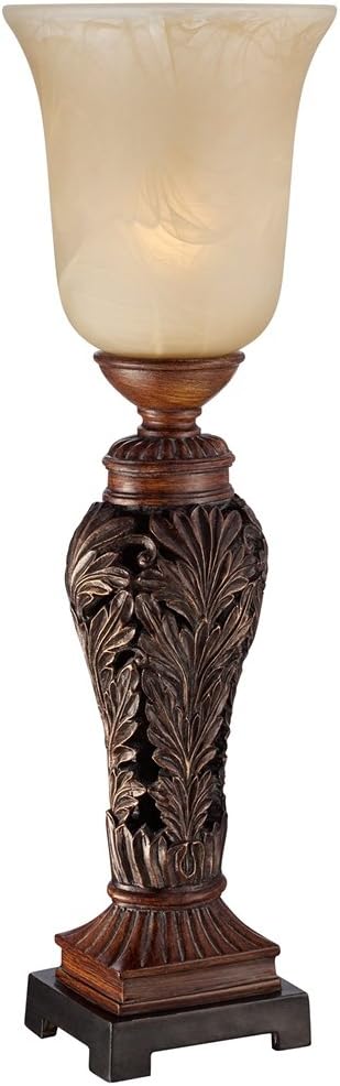 Beige French Alabaster Candlestick Table Lamp