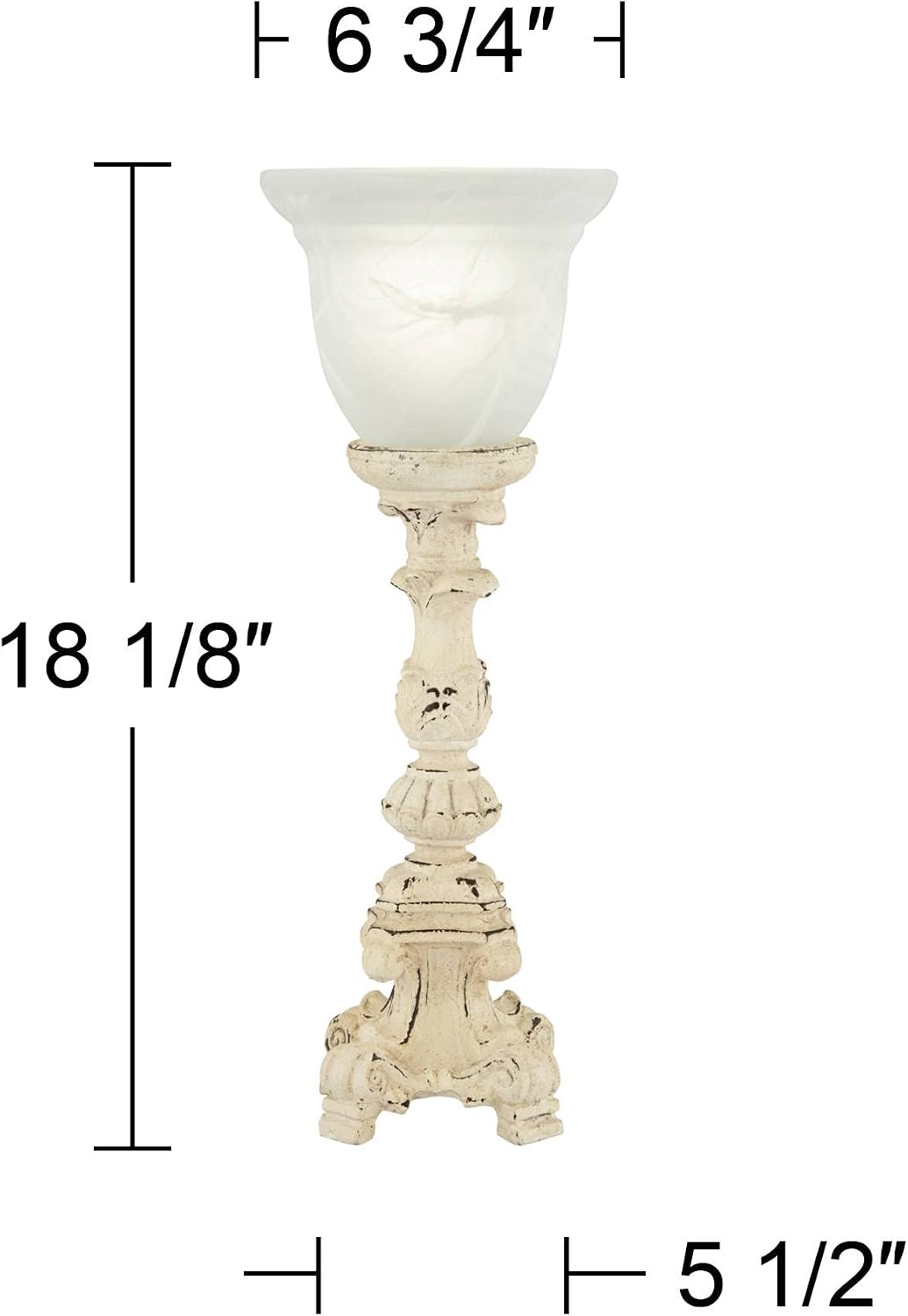 French Alabaster Glass Country Table Lamp