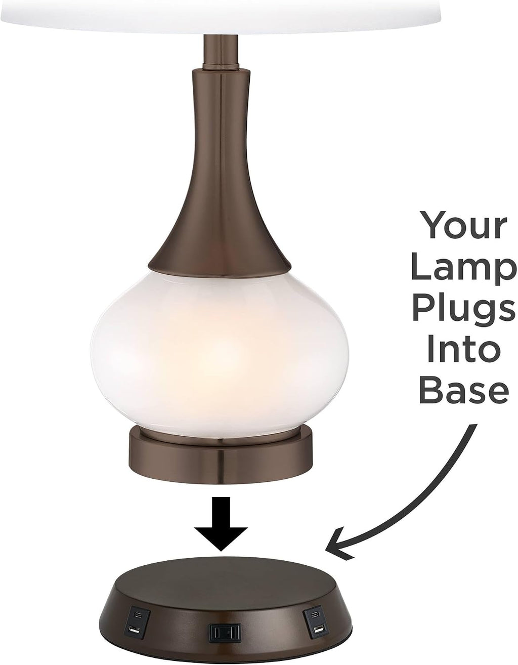 Bronze USB Charging Lamp Workstation Base