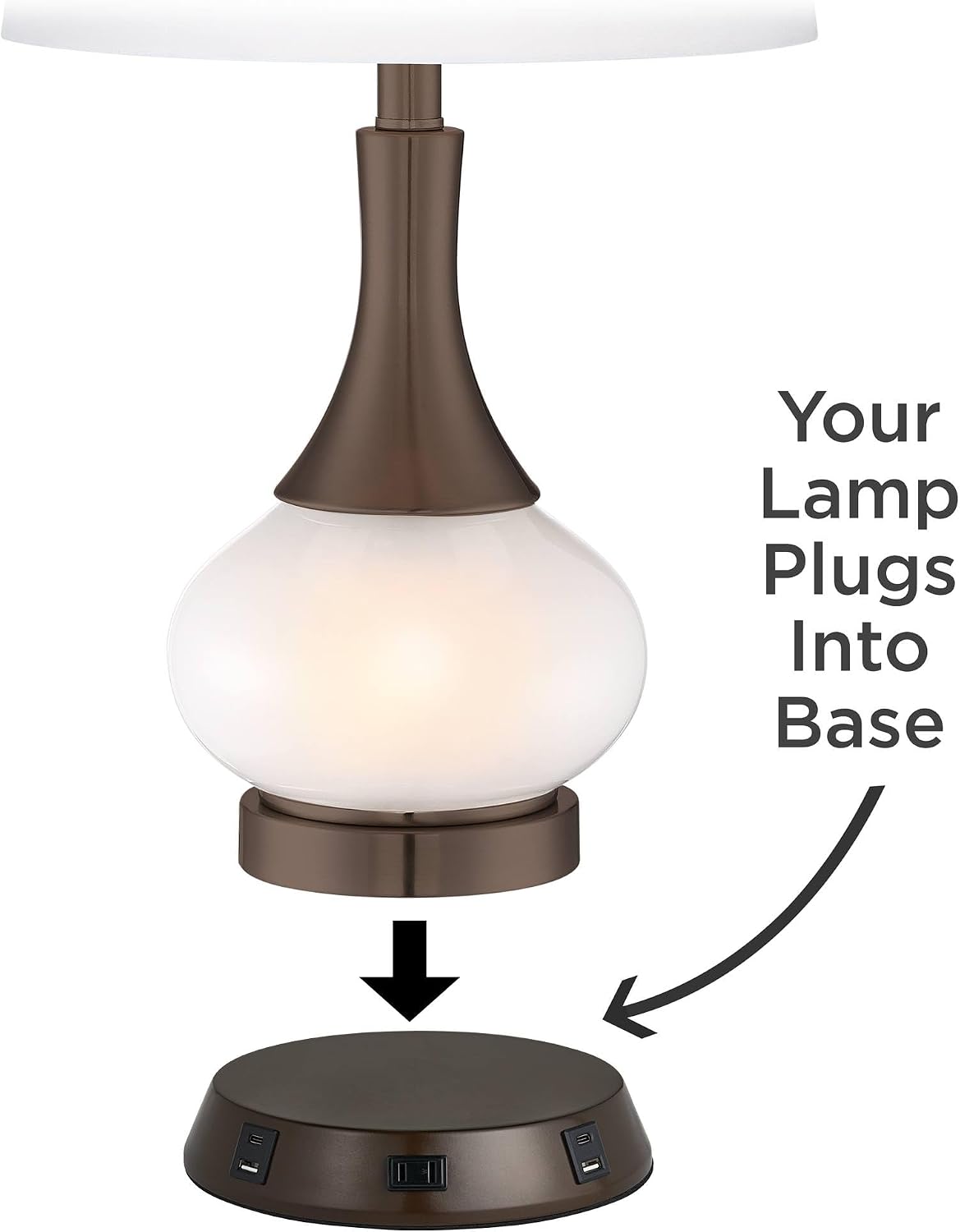 Bronze USB Charging Lamp Workstation Base