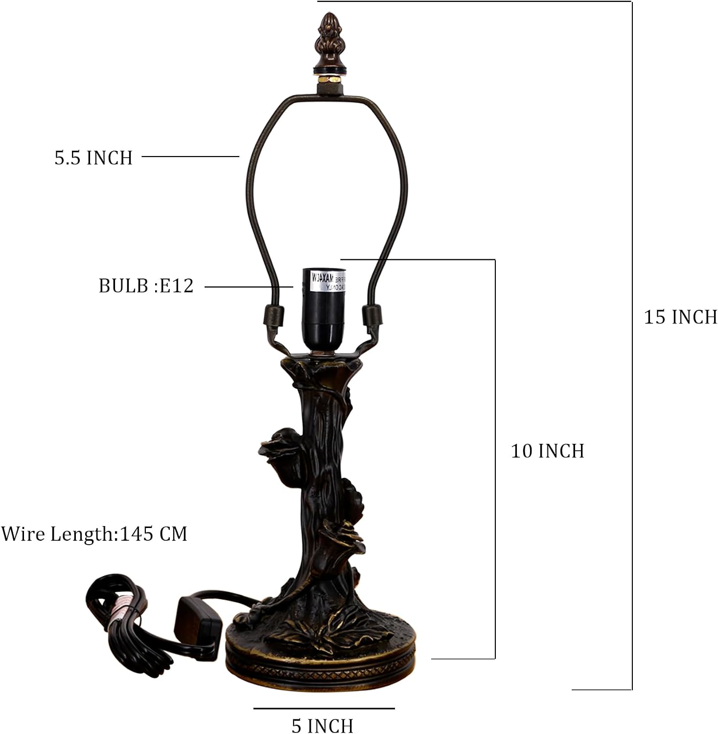 Bronze Resin Tiffany Lamp Replacement Base