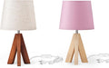 Pastel Tripod Fabric Shade Bedside Lamps