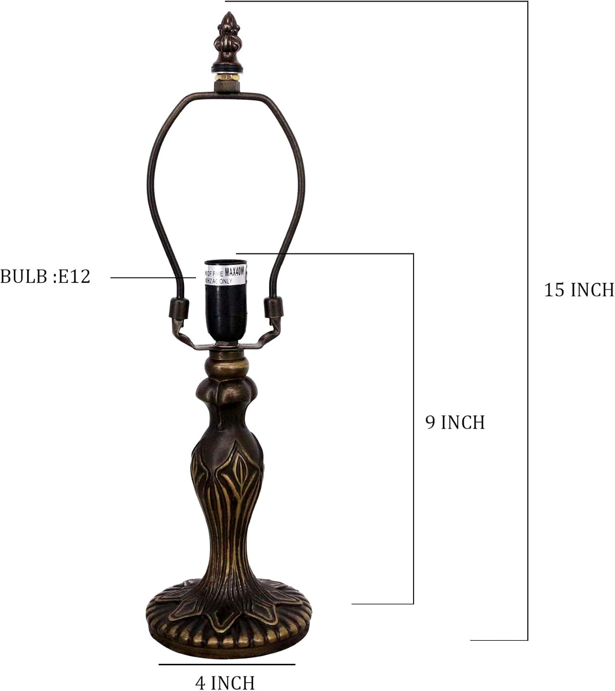 Bronze Resin Tiffany Replacement Lamp Base