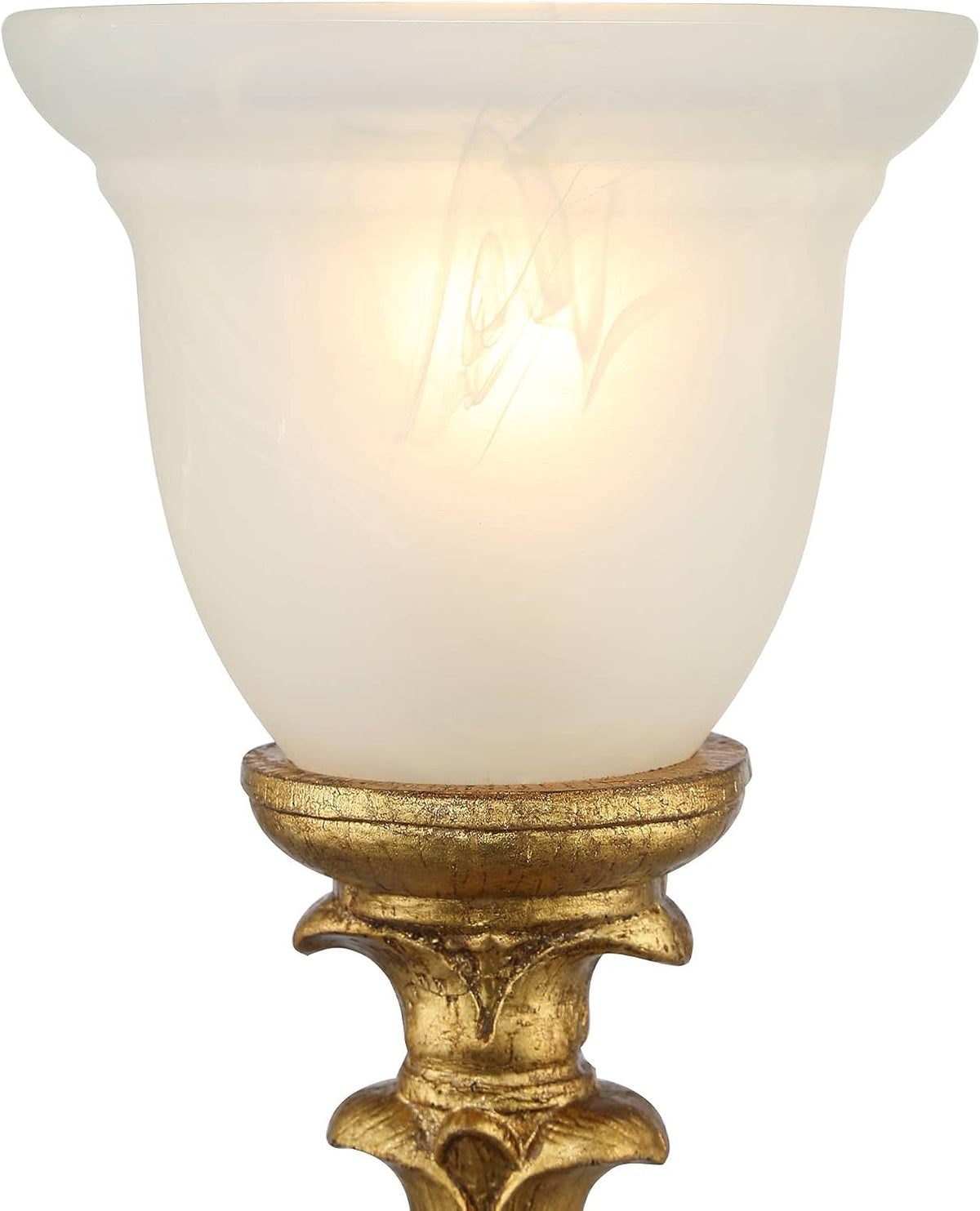 Gold Alabaster French Candlestick Table Lamp