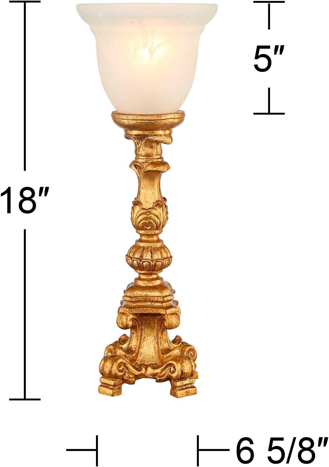 Gold Alabaster French Candlestick Table Lamp