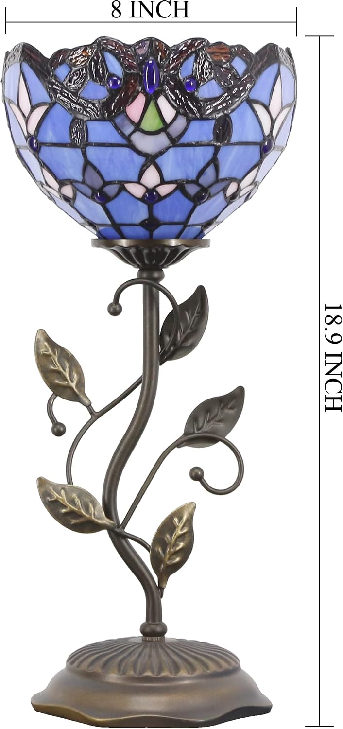 Blue Baroque Stained Glass Tiffany Table Lamp