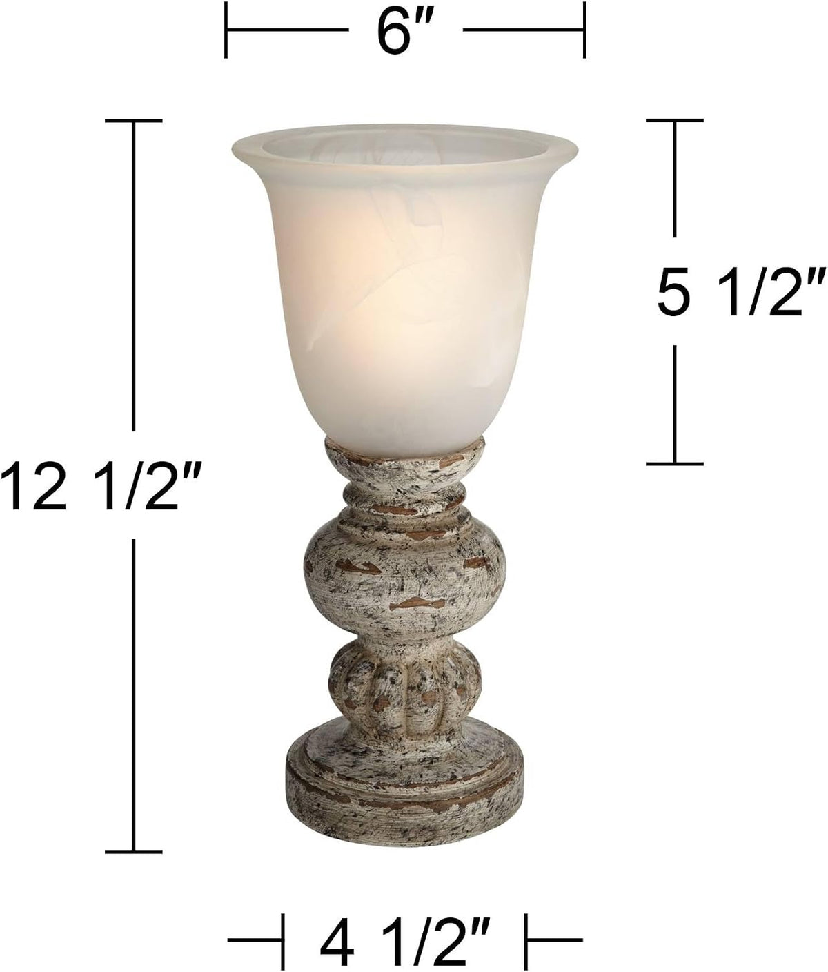 Brown Wood Off-White Shade Accent Lamp