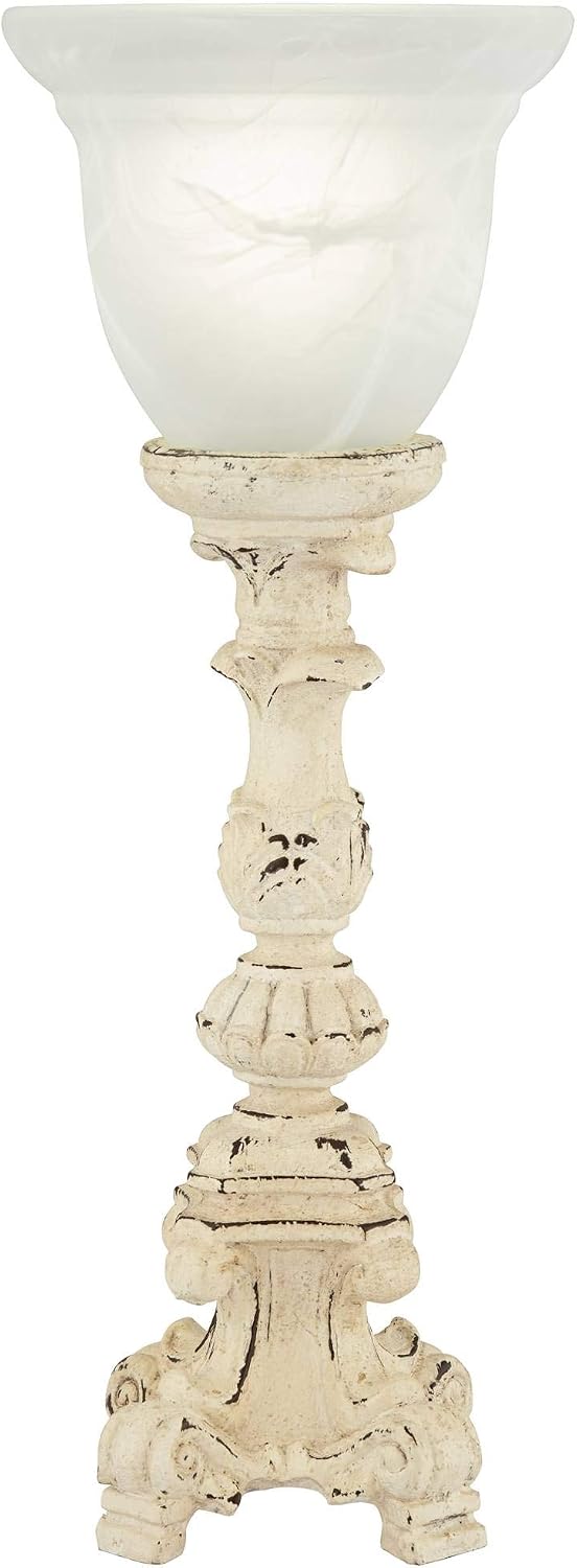 French Alabaster Glass Country Table Lamp