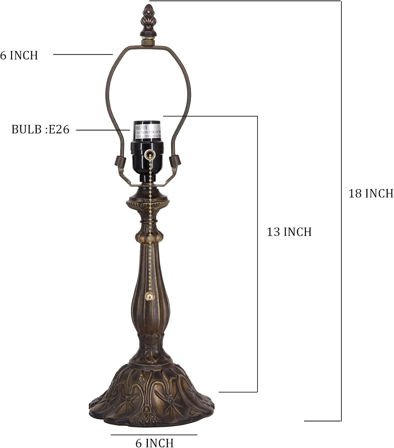 Bronze Resin Tiffany Lamp Replacement Base