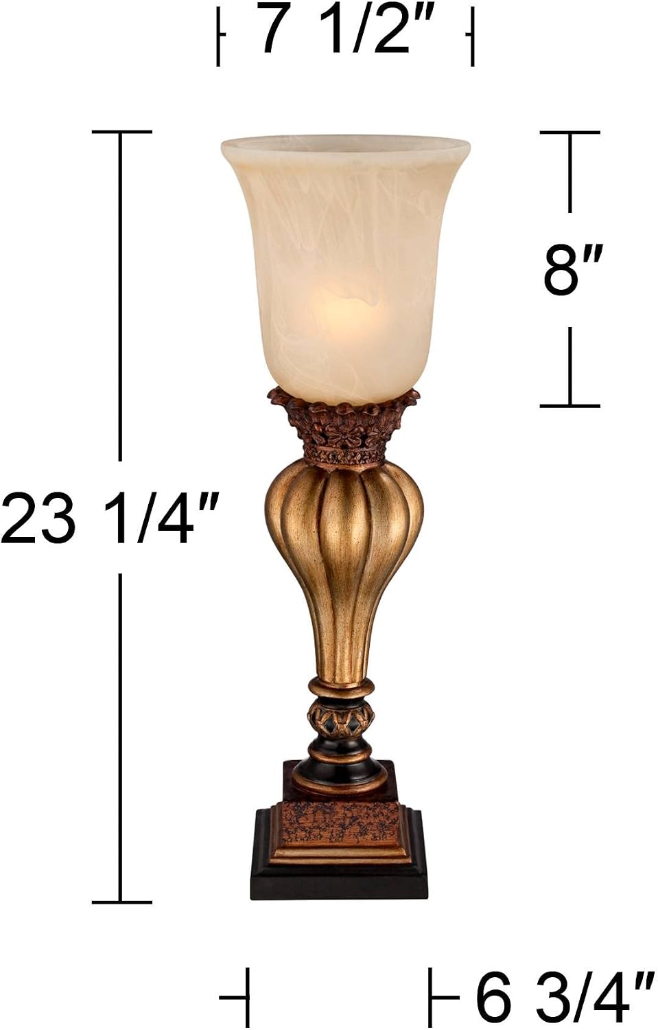 Gold Alabaster Glass Traditional Table Lamp Set