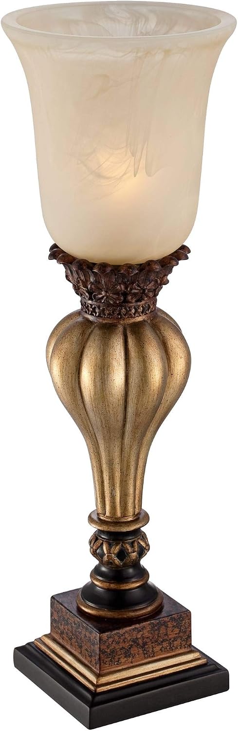 Gold Alabaster Glass Traditional Table Lamp Set