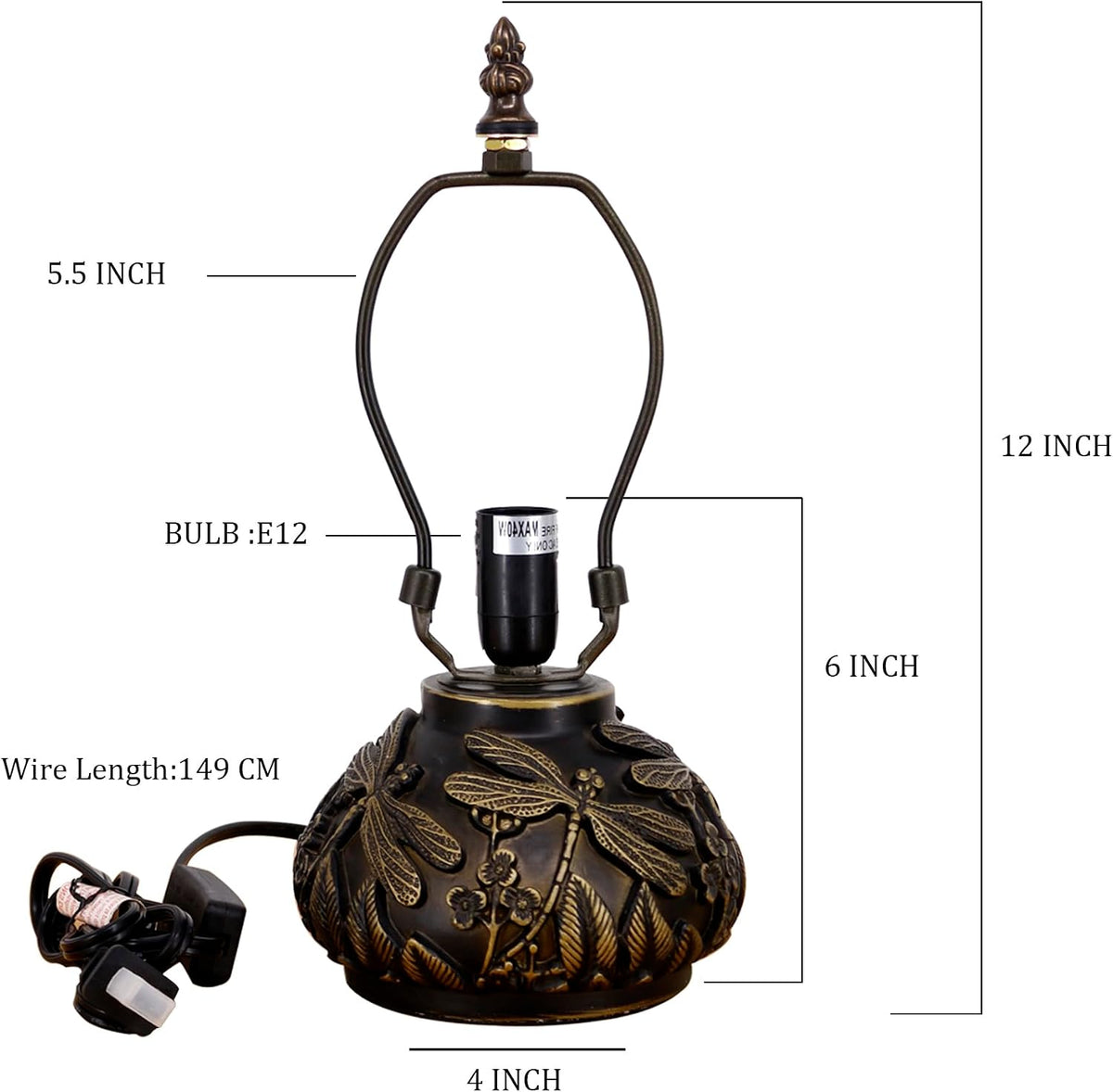 Bronze Resin Tiffany Lamp Replacement Base
