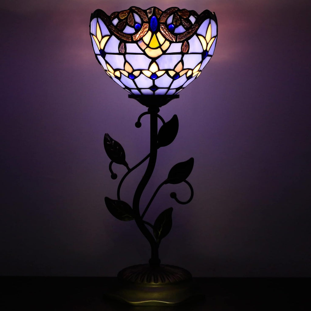 Blue Baroque Stained Glass Tiffany Table Lamp