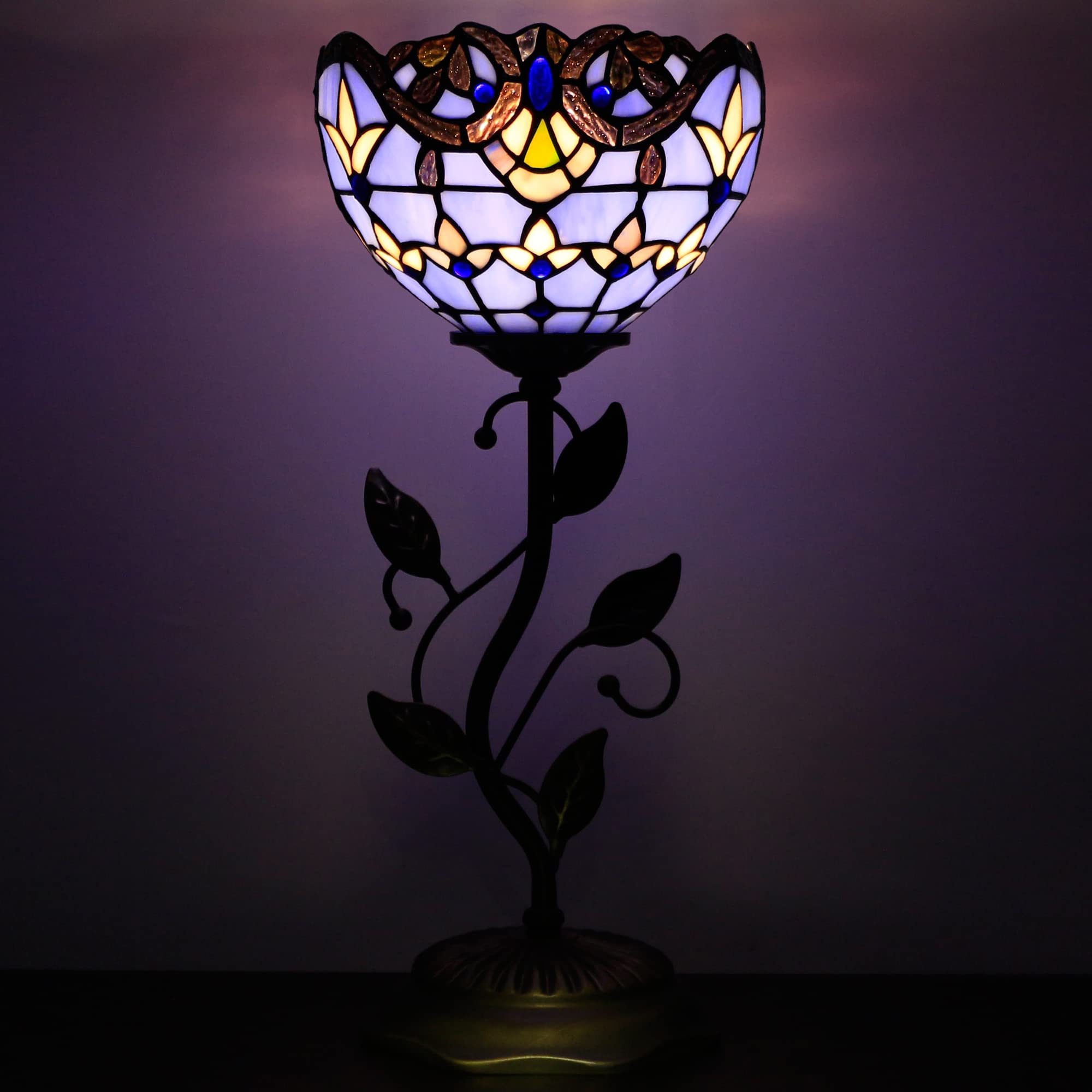 Blue Baroque Stained Glass Tiffany Table Lamp