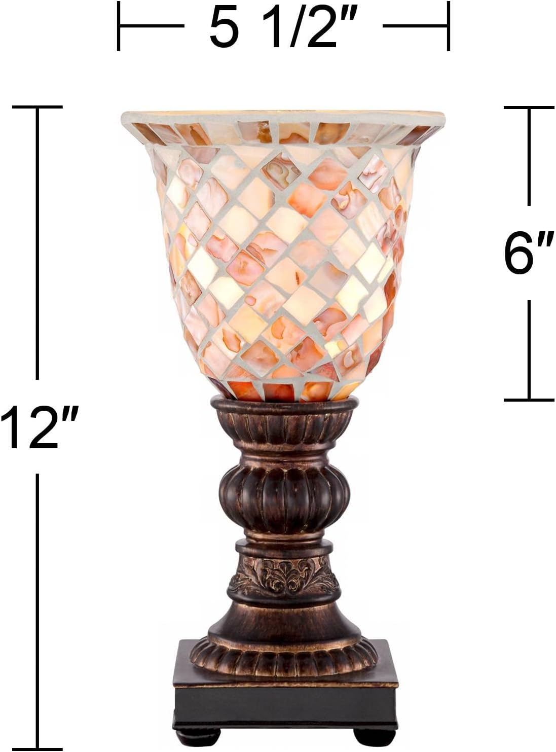 Bronze Mosaic Vintage Glass Accent Lamp