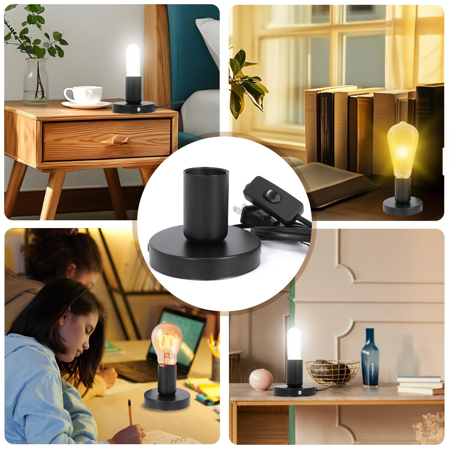 E26 Lamp Base With Switch Power Cord