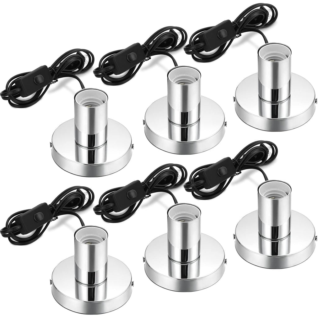 Silver E26 Lamp Base With Switch Cord