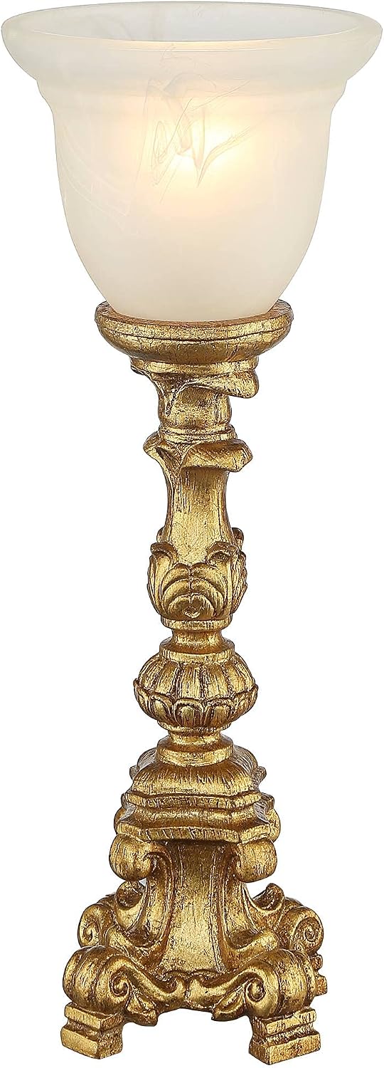 Gold Alabaster French Candlestick Table Lamp