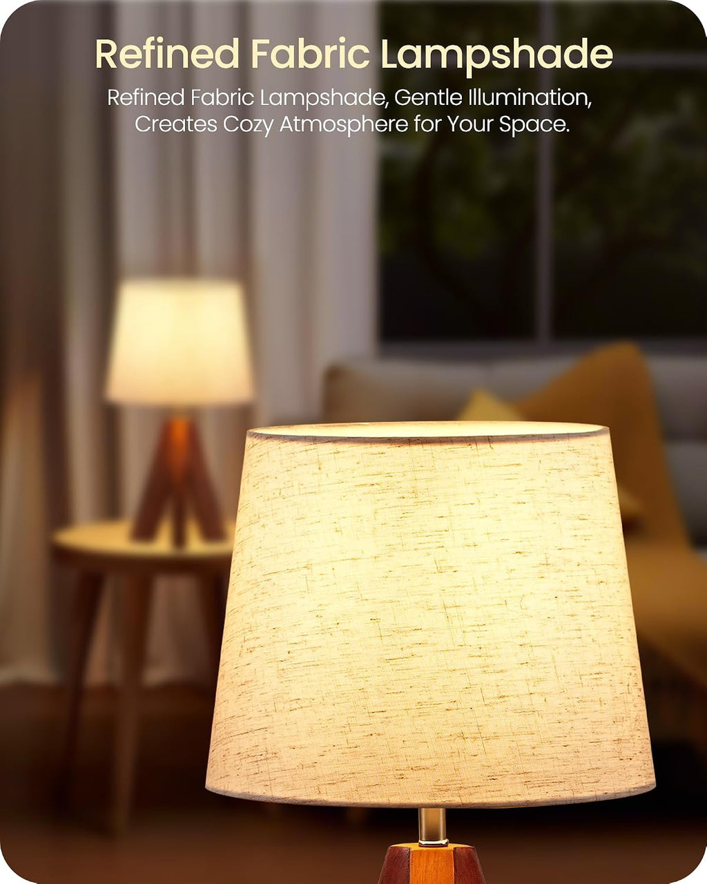 Pastel Tripod Fabric Shade Bedside Lamps