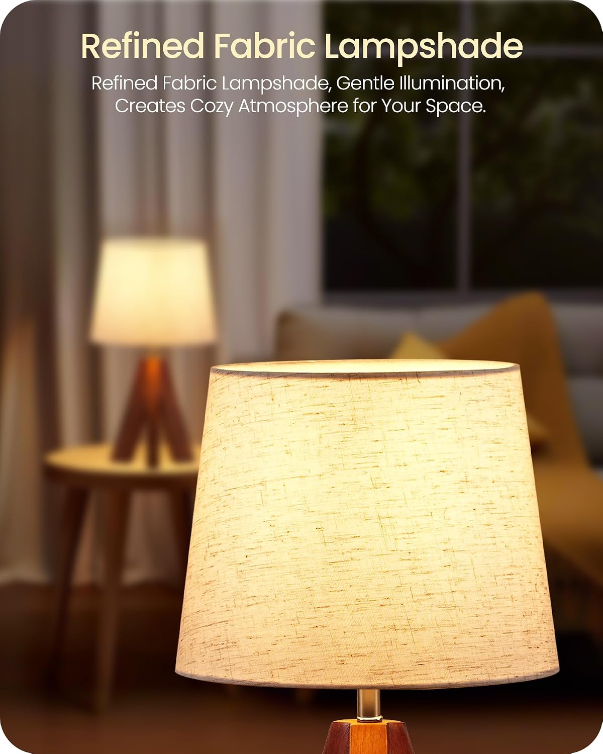 Pastel Tripod Fabric Shade Bedside Lamps