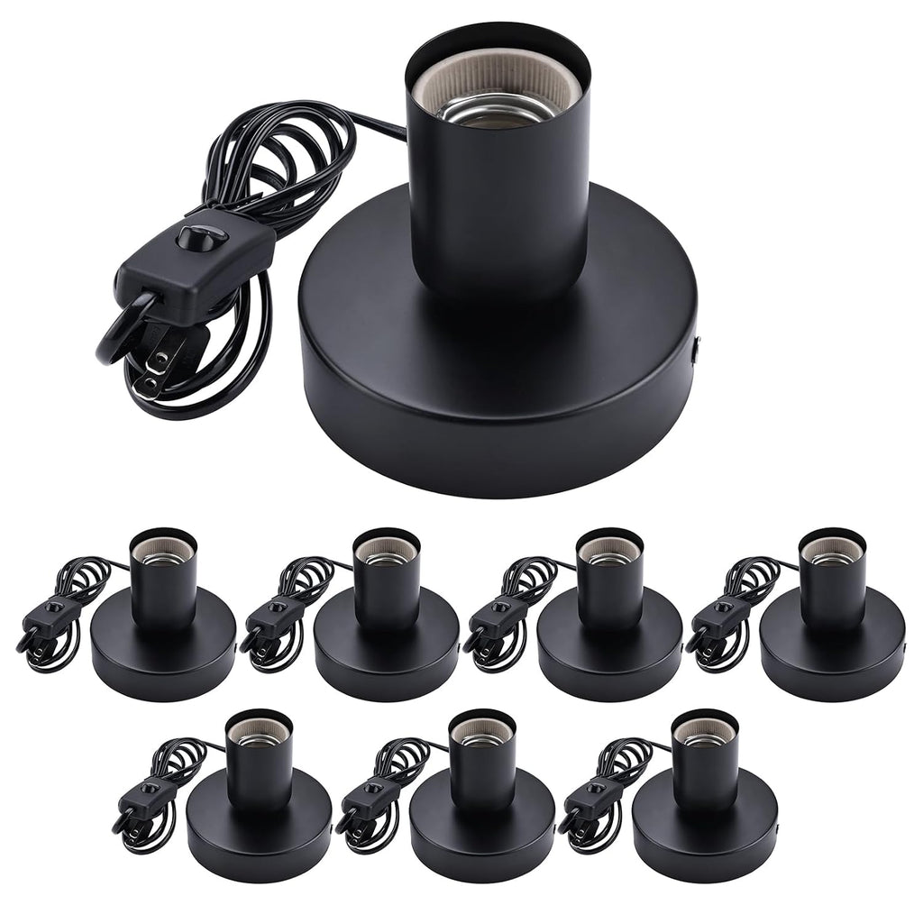 Black E26 Metal Lamp Base With Cord