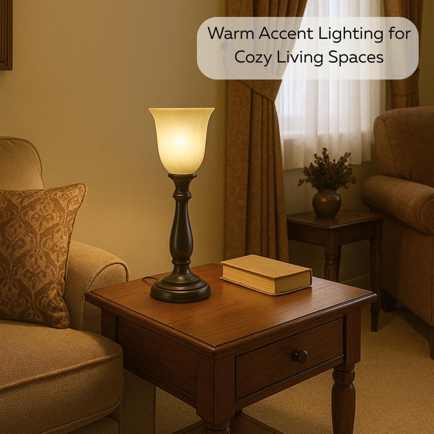 Bronze Alabaster Glass Farmhouse Table Lamp