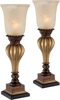 Gold Alabaster Glass Traditional Table Lamp Set