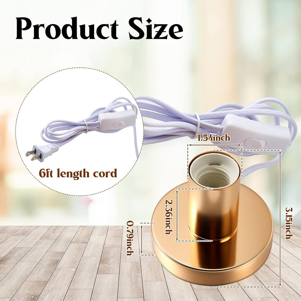 Gold Aluminum E26 Lamp Base Cord Set