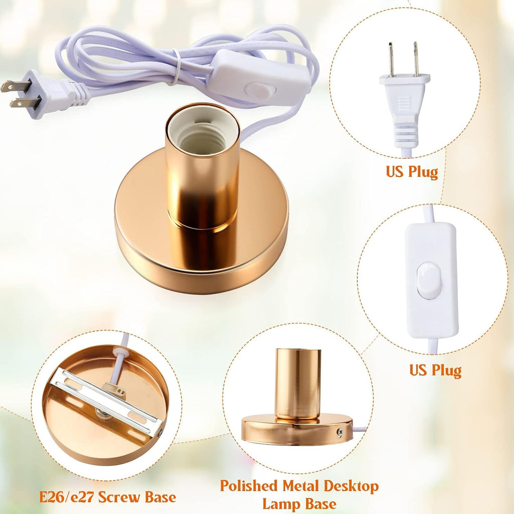 Gold Aluminum E26 Lamp Base Cord Set