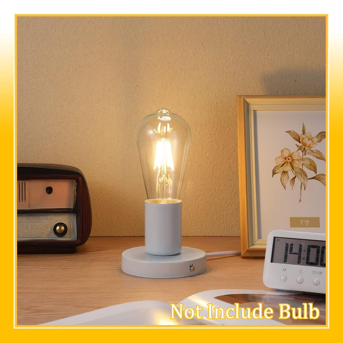 White E26 Lamp Base With Switch Cord