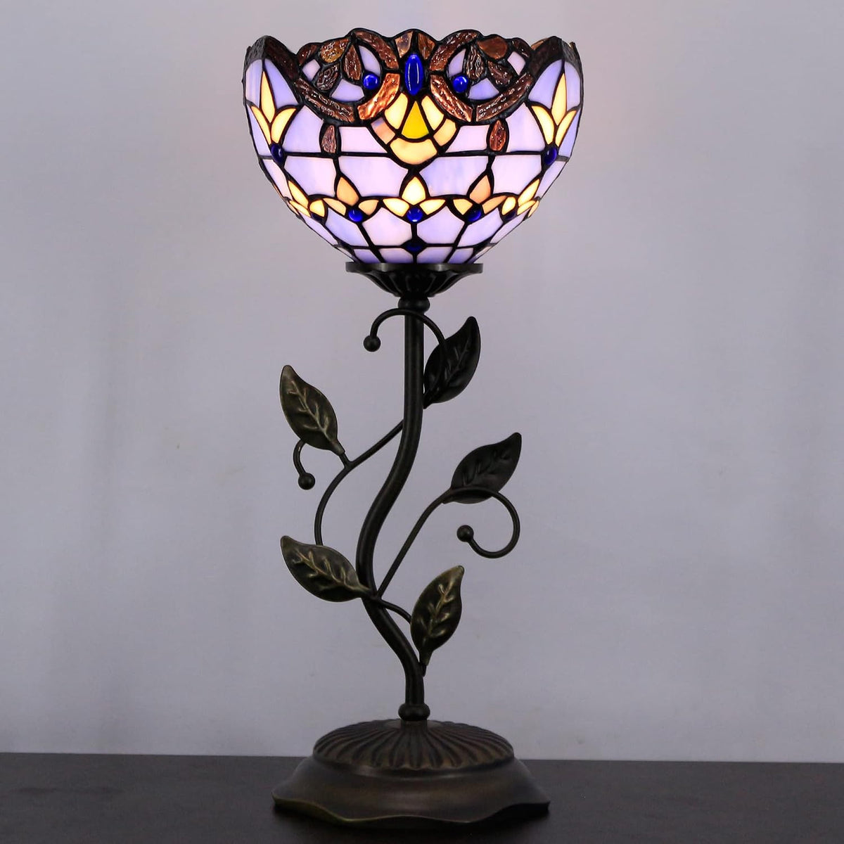 Blue Baroque Stained Glass Tiffany Table Lamp