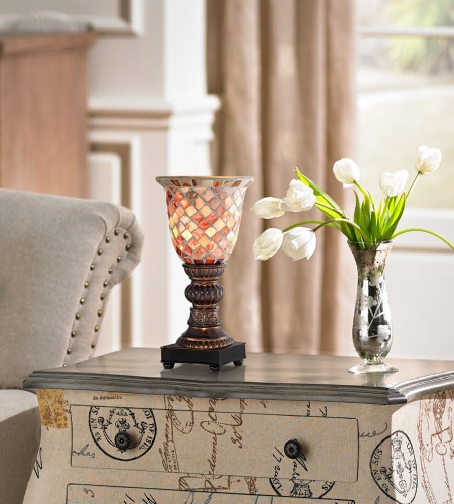 Bronze Mosaic Vintage Glass Accent Lamp