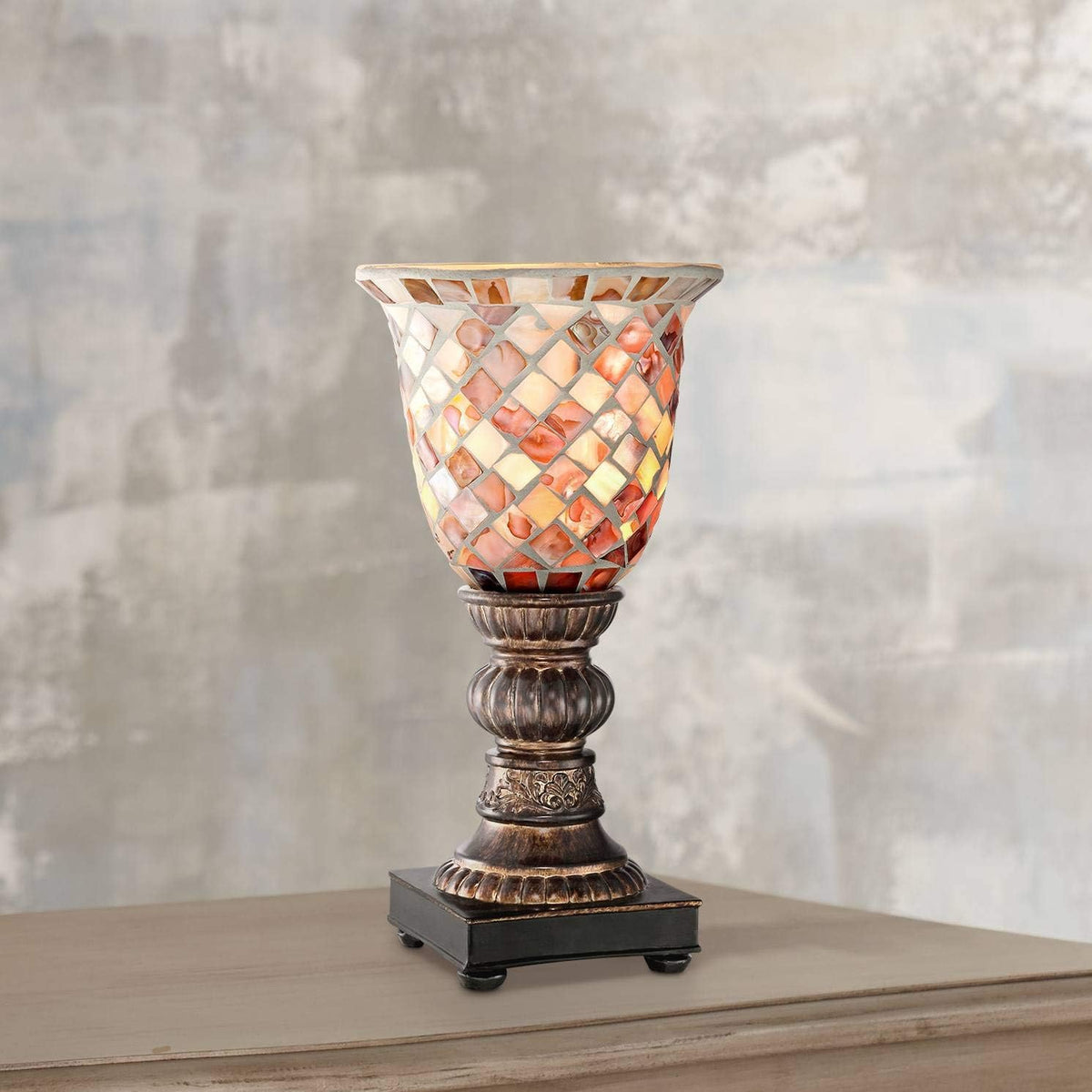 Bronze Mosaic Vintage Glass Accent Lamp