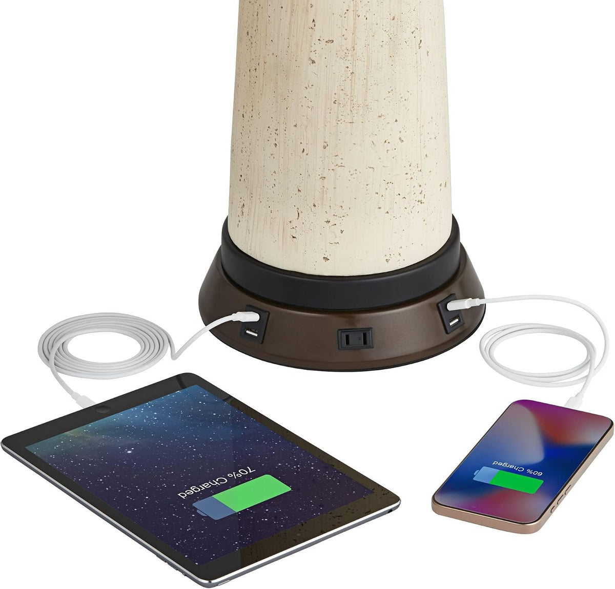 Bronze USB Charging Lamp Workstation Base