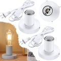 White Metal E26 Lamp Base With Cord