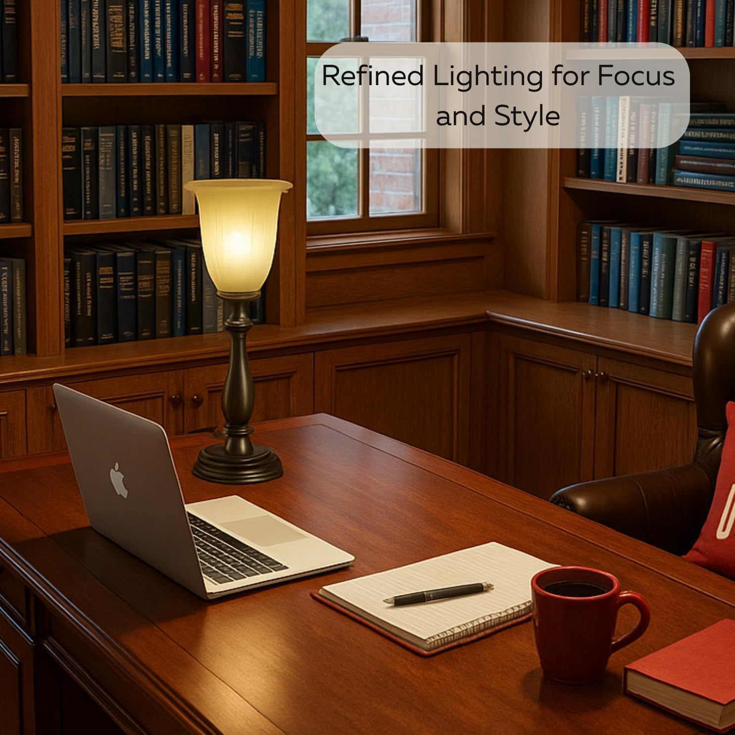 Bronze Alabaster Glass Farmhouse Table Lamp