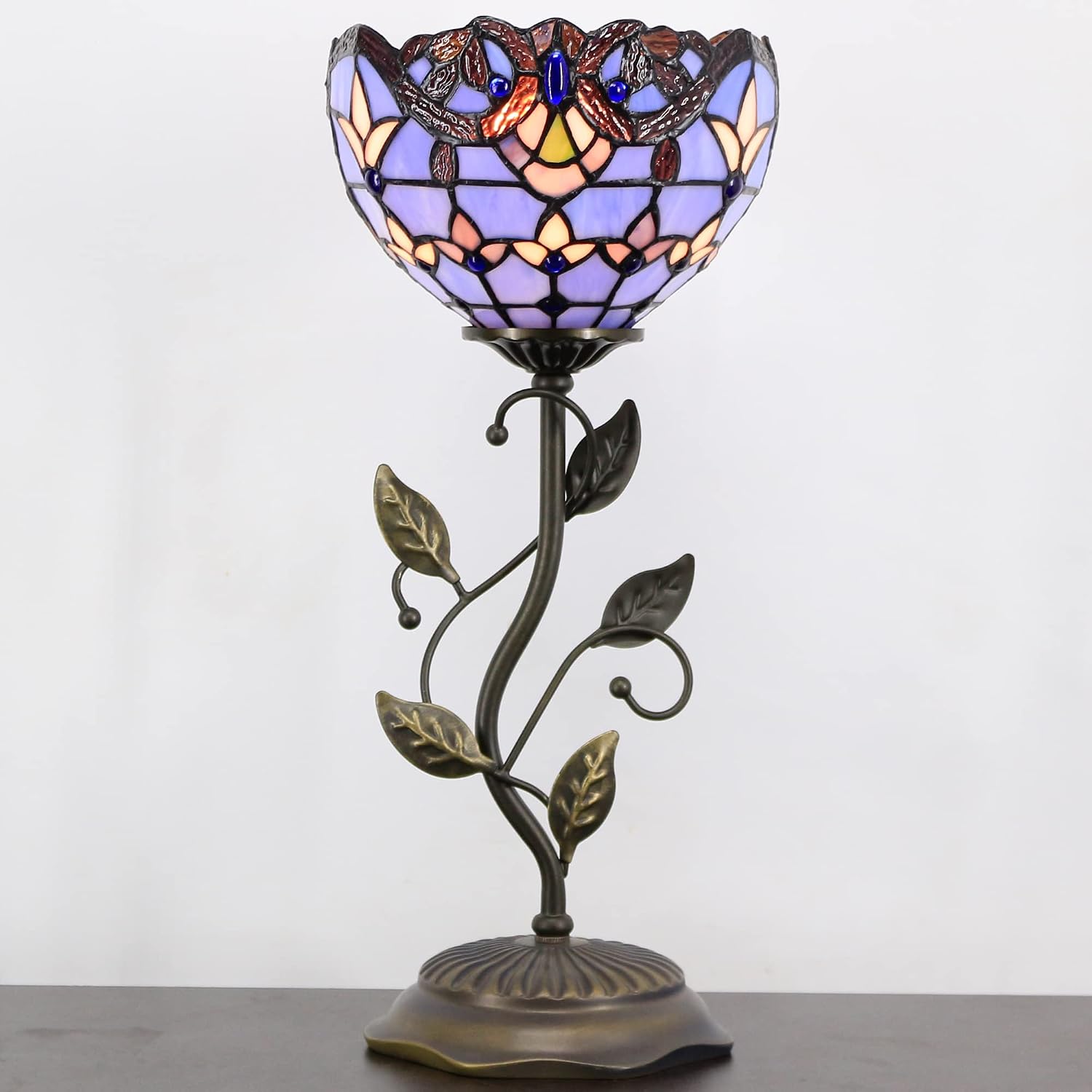 Blue Baroque Stained Glass Tiffany Table Lamp