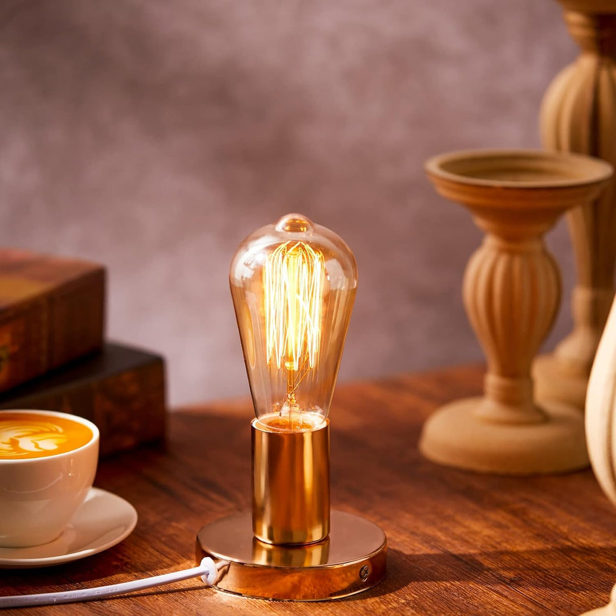 Gold Aluminum E26 Lamp Base Cord Set